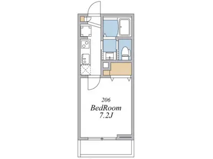 ウィンドテラス津田沼Ⅱ(1K/2階)の間取り写真