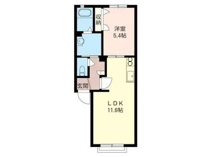 サマンサB(1LDK/1階)の間取り写真