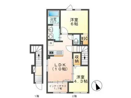 MEADOW BREEZE(2LDK/2階)の間取り写真