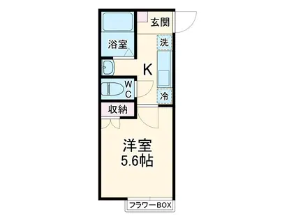 LIEN (1K/2階)の間取り写真