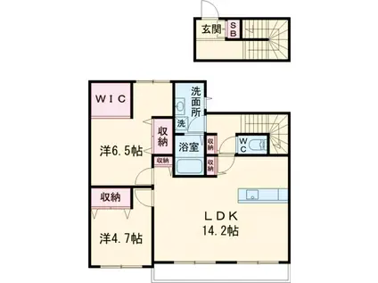 プリシード吉祥寺ウエスト(2LDK/2階)の間取り写真