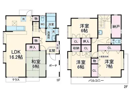 京浜東北・根岸線 さいたま新都心駅 徒歩38分 2階建 築33年(4SLDK)の間取り写真