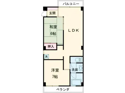 武藤フラット(2LDK/2階)の間取り写真