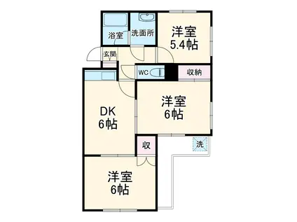 ラフィーヌ平賀(3DK/2階)の間取り写真