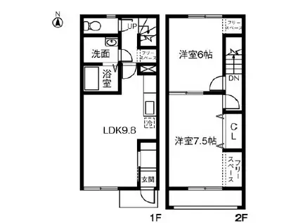 ＧＲＥＥＮ(2LDK)の間取り写真