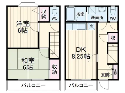 カメリアハウスＡ棟(2DK)の間取り写真