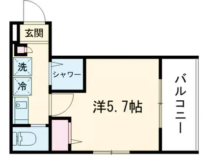 メルラス矢川Ⅳ(1K/1階)の間取り写真