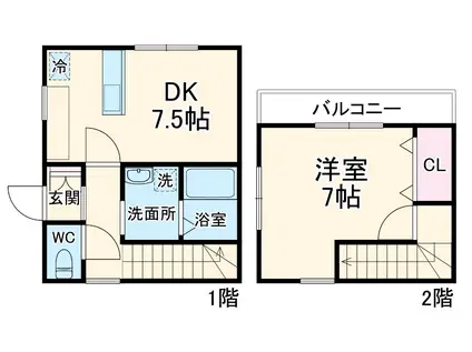 ヒルズ弘明寺(1DK/1階)の間取り写真