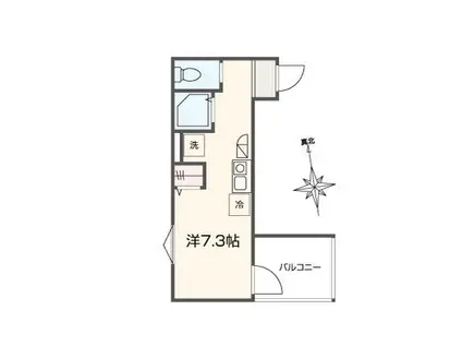メルラス矢川Ⅳ(ワンルーム/1階)の間取り写真