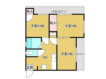 サンライズ都賀(3DK/1階)の間取り写真