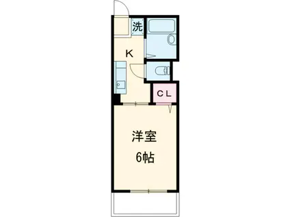 シティハイムカーサ武蔵野(1K/1階)の間取り写真