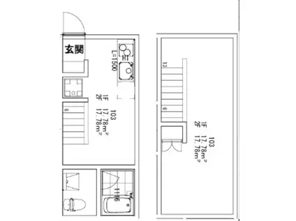 フローレンス経堂(1DK/1階)の間取り写真