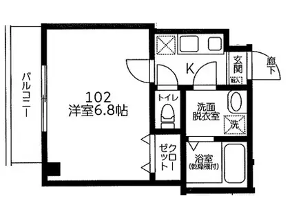 SKY VIEW 押上(1K/1階)の間取り写真