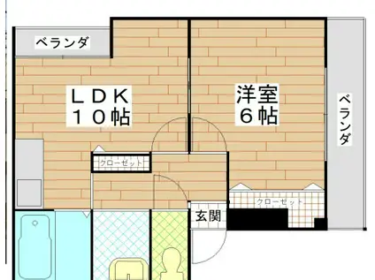 キャロル豊中(1LDK/3階)の間取り写真