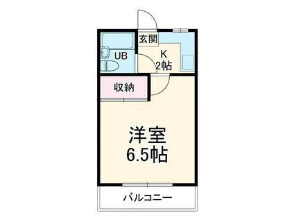 シャルムハイツ(1K/2階)の間取り写真