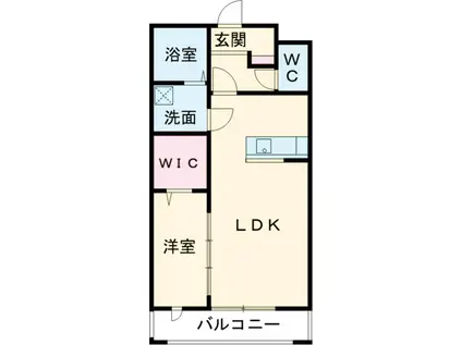 LUXE DE MINE(1LDK/2階)の間取り写真
