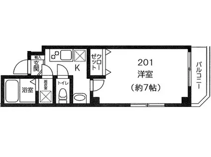 レガロ本所吾妻橋(1K/2階)の間取り写真