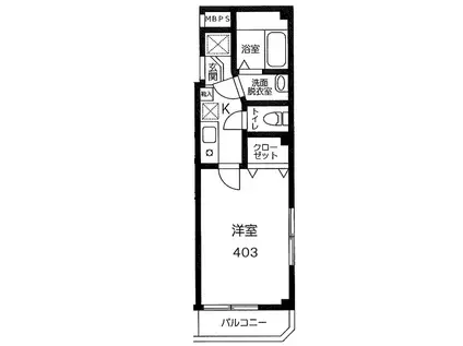 フレンツェル錦糸町(1K/4階)の間取り写真