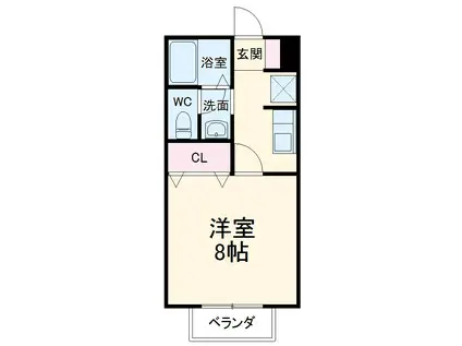 エトワール相模大野(1K/1階)の間取り写真