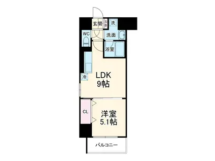 GRAND CHARME(1LDK/4階)の間取り写真