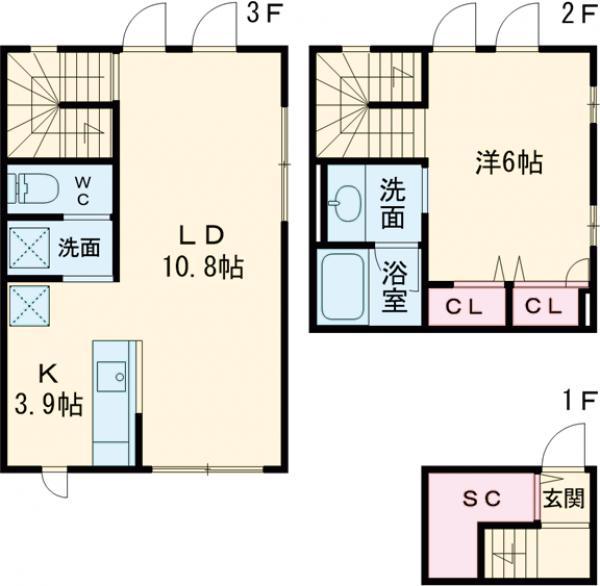 TI HUS 中延(1LDK/1階)の間取り写真