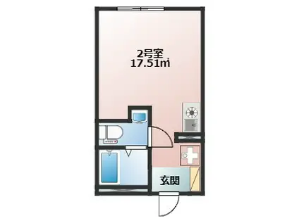 BACE六浦東Ⅱ(ワンルーム/2階)の間取り写真