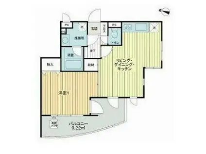 ライオンズシティ荻窪(1LDK/5階)の間取り写真