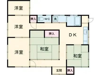 東武鉄道佐野線 多田駅(栃木) 徒歩19分 2階建 築55年(5DK)の間取り写真