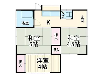 武蔵野線 南越谷駅 徒歩26分 1階建 築56年(3K)の間取り写真