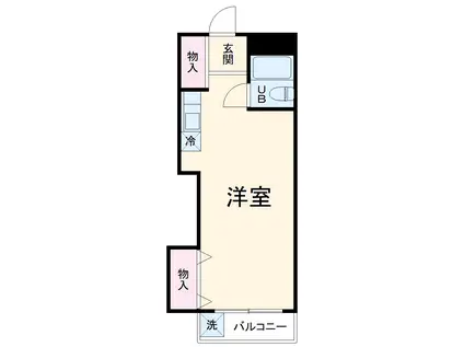 クラウンハイム東川口(ワンルーム/1階)の間取り写真