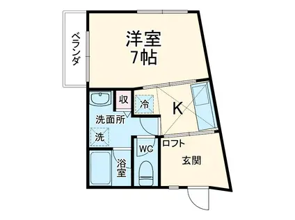 WJ・W-1(1K/2階)の間取り写真