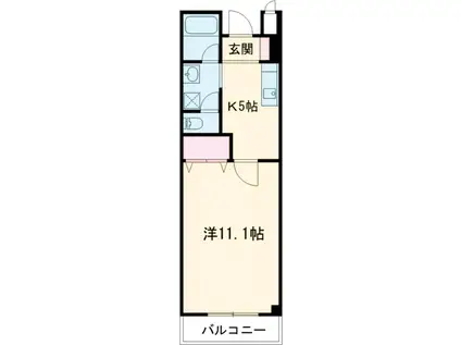 ルミエール元今泉(1K/5階)の間取り写真