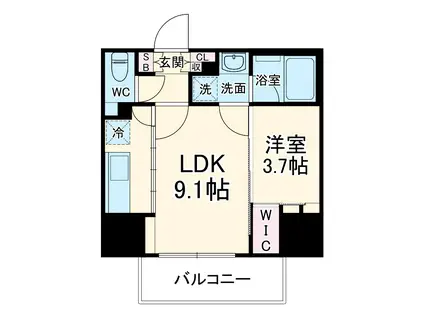 SYFORME OMIYA(1LDK/9階)の間取り写真