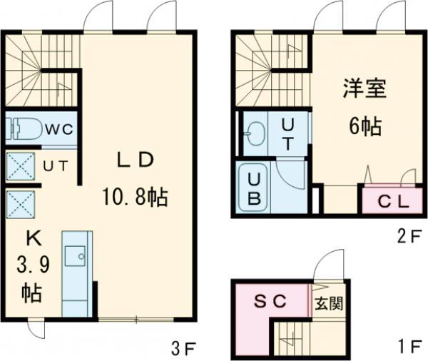 TI HUS 中延(1LDK/1階)の間取り写真