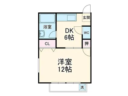 メゾンマルフジ(1DK/3階)の間取り写真