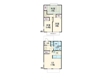 グリーンビレッヂおゆみ野(3LDK)の間取り写真