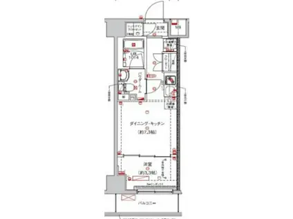 SAKURA AXIS NAKAITABASHI(1DK/6階)の間取り写真