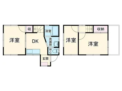 小田急電鉄小田原線 渋沢駅 徒歩20分 2階建 築53年(3K)の間取り写真