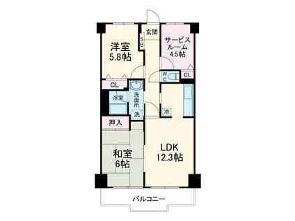 ウィンベルコーラス新杉田(2SLDK/5階)の間取り写真