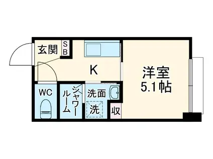 AKS NISHIYAMA(1K/2階)の間取り写真