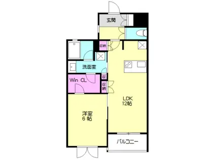 ヴィル ドミール(1LDK/1階)の間取り写真