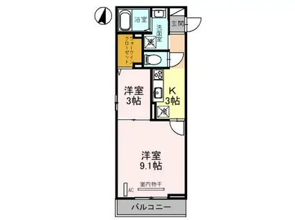 クレール西大宮(2K/3階)の間取り写真