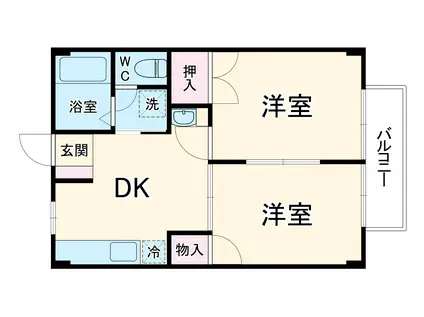 レジデンス北浦和(2DK/2階)の間取り写真