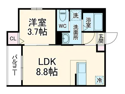 ROBOT HOME 高畑Ⅲ(1LDK/2階)の間取り写真