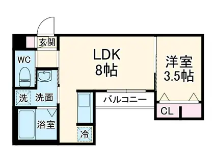 ROBOT HOME 高畑Ⅲ(1LDK/2階)の間取り写真