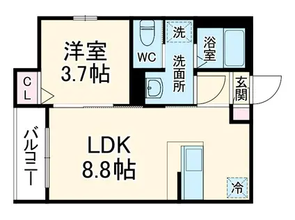 ROBOT HOME 高畑Ⅲ(1LDK/3階)の間取り写真