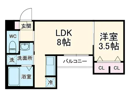 ROBOT HOME 高畑Ⅲ(1LDK/3階)の間取り写真