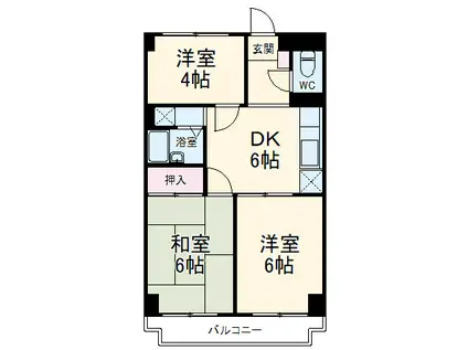 SUNHEIMSHIMA(3DK/1階)の間取り写真