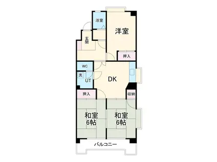 グリーンヒルズ猪子石(3LDK/3階)の間取り写真