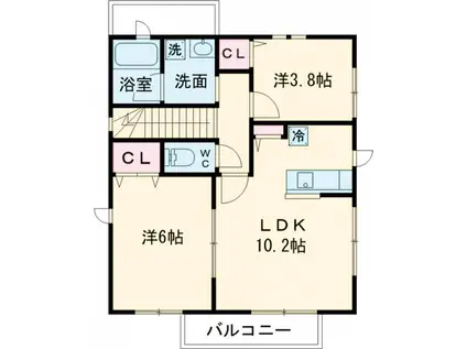 BERRY COURT(2LDK/1階)の間取り写真
